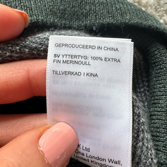 Untuckit Sweater Belguardo Merino Wool 1/4 Zip Knit Pullover gray large - Picture 8 of 8